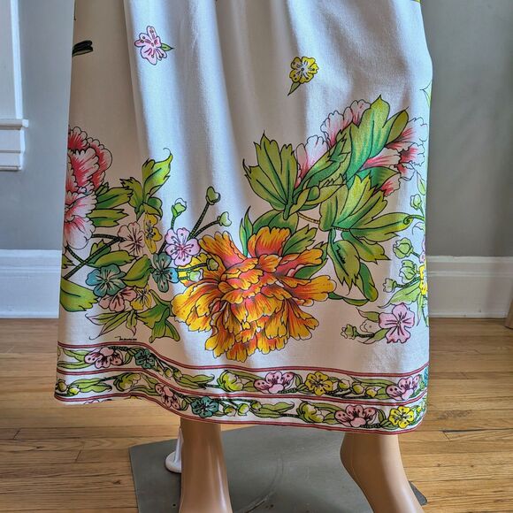 Vintage 70s Maurice Floral Maxi Length Dress Hippie Gown Signature Size M - Picture 13 of 16